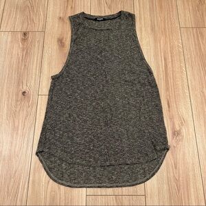 Azalea Brown Heathered High Neck Tank Top Size Medium